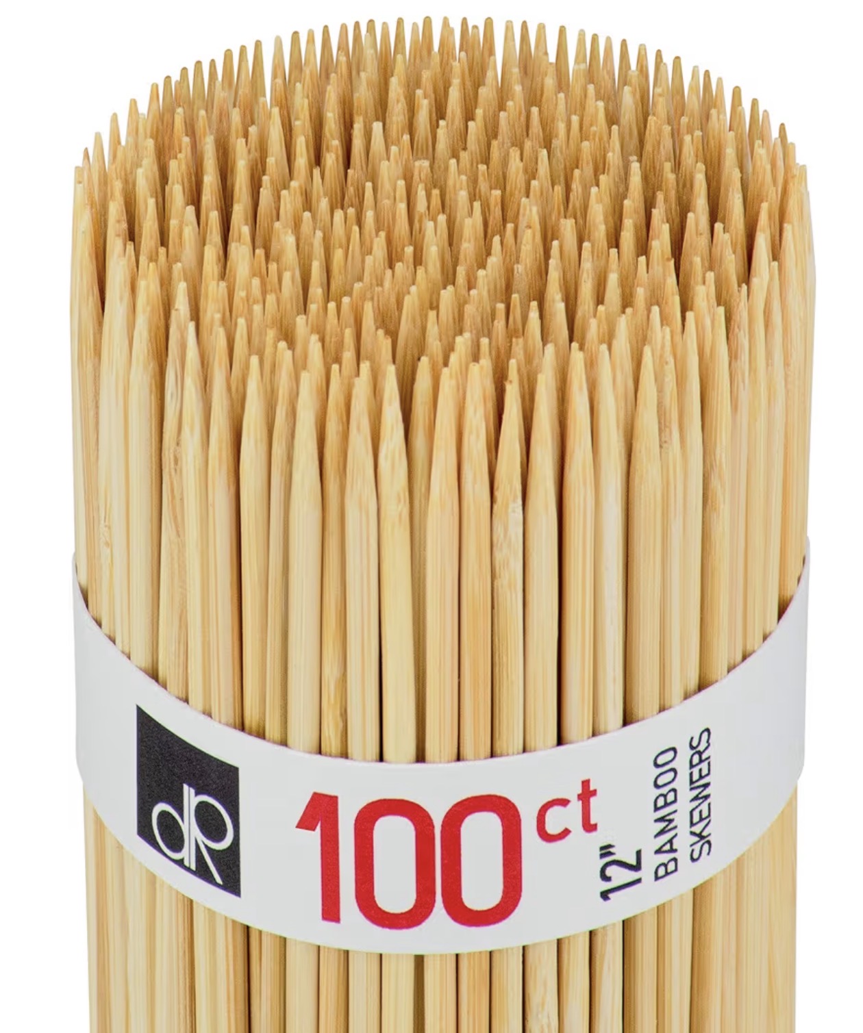 A bundle of 12-inch bamboo skewer sticks